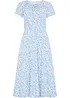 Robe midi en jersey de coton avec large smock à la taille, bonprix