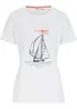 T-shirt coton imprimé et fendu sur le côté, bonprix