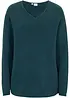 Pull col V en maille milano côtelée, bonprix