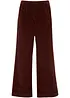 Pantalon large en velours côtelé, taille haute, bonprix