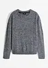Pull en maille chiné à col rond, bonprix