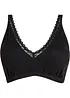 Brassière côtelée avec coton et dentelle, bonprix