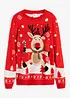Pull motif Noël avec encolure ronde, bonprix