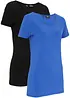 Lot de 2 T-shirts longs avec inscription, bonprix