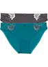 Lot de 2 slips avec broderies, bonprix