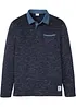 Polo manches longues à col tissé, bonprix