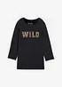 Langarmshirt mit Nieten und Druck, bonprix