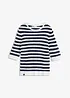 T-shirt en maille, manches coudes, bonprix