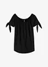 T-shirt col Bardot à détail nœud, bonprix