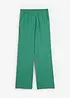 Pantalon large en jersey texturé, taille haute, bonprix