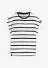Shirt mit Streifen, kurzarm, bonprix