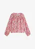 Blouse à fleurs en viscose texturée, bonprix