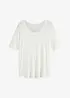T-shirt à col rond en viscose douce, bonprix