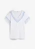 T-shirt coton ample avec imprimé brodé, bonprix