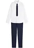Pantalon chino, chemise manches longues et cravate (ens. 3 pces), bonprix