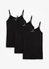 Lot de 3 tops à fines bretelles 100% coton, bonprix