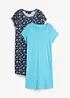 Lot de 2 robes en jersey 100% coton, fentes latérales, bonprix