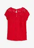 Blouse manches courtes en dentelle cordée, bonprix