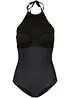 Maillot 1 pièce sculptant avec dentelle, maintien modéré, bonprix