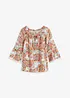 Blouse imprimée à dentelle, bonprix