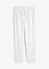 Pantalon en lin majoritaire avec empiècement de dentelle sur le côté, longueur cheville, bonprix