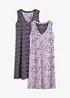 Lot de 2 chemises de nuit 100% coton, bonprix