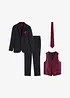 Costume de marié Slim (ens. 5 pces) avec gilet et cravate, bonprix