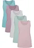 Lot de 5 débardeurs longs 100% coton, bonprix
