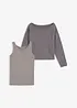 Pull et top 100% coton (ens. 2 pces), bonprix