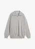 Oversize-Sweatshirt mit V-Ausschnitt und Polokragen, bonprix