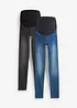 Lot de 2 jeggings de grossesse en coton majoritaire, Skinny, bonprix