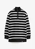 Sweat-shirt long avec col camionneur, bonprix