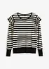Pull rayé à volants, bonprix