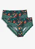 Lot de 2 slips Maxi avec dentelle, bonprix