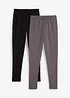 Lot de 2 leggings thermiques avec doublure en polaire douce, bonprix