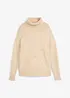 Pull col roulé avec strass, bonprix