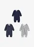 Lot de 3 combinaisons 100% coton, bonprix