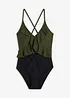 Badeanzug mit Cut-Out und Volants, bonprix