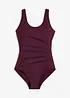 Maillot 1 pièce sculptant, maintien léger, avec plis décoratifs, bonprix