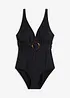 Maillot 1 pièce sculptant, maintien léger, encolure V, bonprix