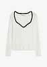 Pull en fine maille à passepoil contrastant, bonprix
