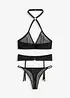 Soutien-gorge brassière + string + porte-jarretelles (ens. 3 pces), bonprix