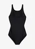 Maillot 1 pièce sculptant, maintien modéré, avec mesh transparent, bonprix