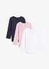 Langarmshirt (3er Pack) aus reiner Bio-Baumwolle, bonprix