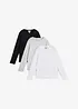 Lot de 3 T-shirts manches longues coton, bonprix