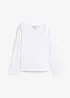 T-shirt manches longues à encolure cœur, bonprix