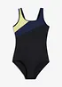 Maillot 1 pièce sportif avec empiècements contrastants, bonprix