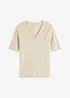 Pull manches courtes côtelé en viscose mélangée, bonprix