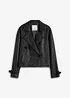 kurzer Lederimitat-Trenchcoat, bonprix