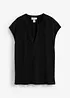 T-shirt à col tunisien en viscose mélangée, bonprix